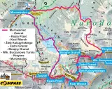 Mapa szlaku Orla Perć: zacznij od Murowańca, przez Zawrat, Kozi Wierch, Zadni Granat, aż do Krzyżnego.